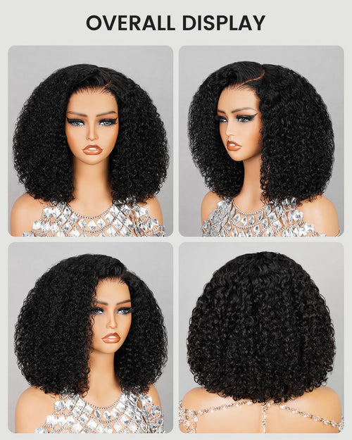 6x5 Glueless Kinky Curly Bob Wig