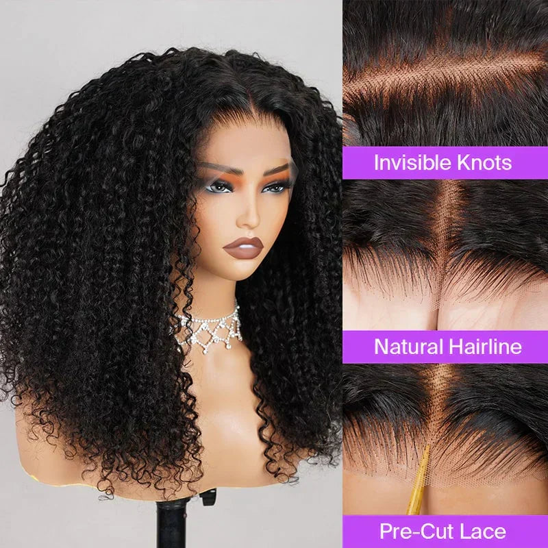 6x5 Pre-cut Short Glueless Wig - Kinky Curly