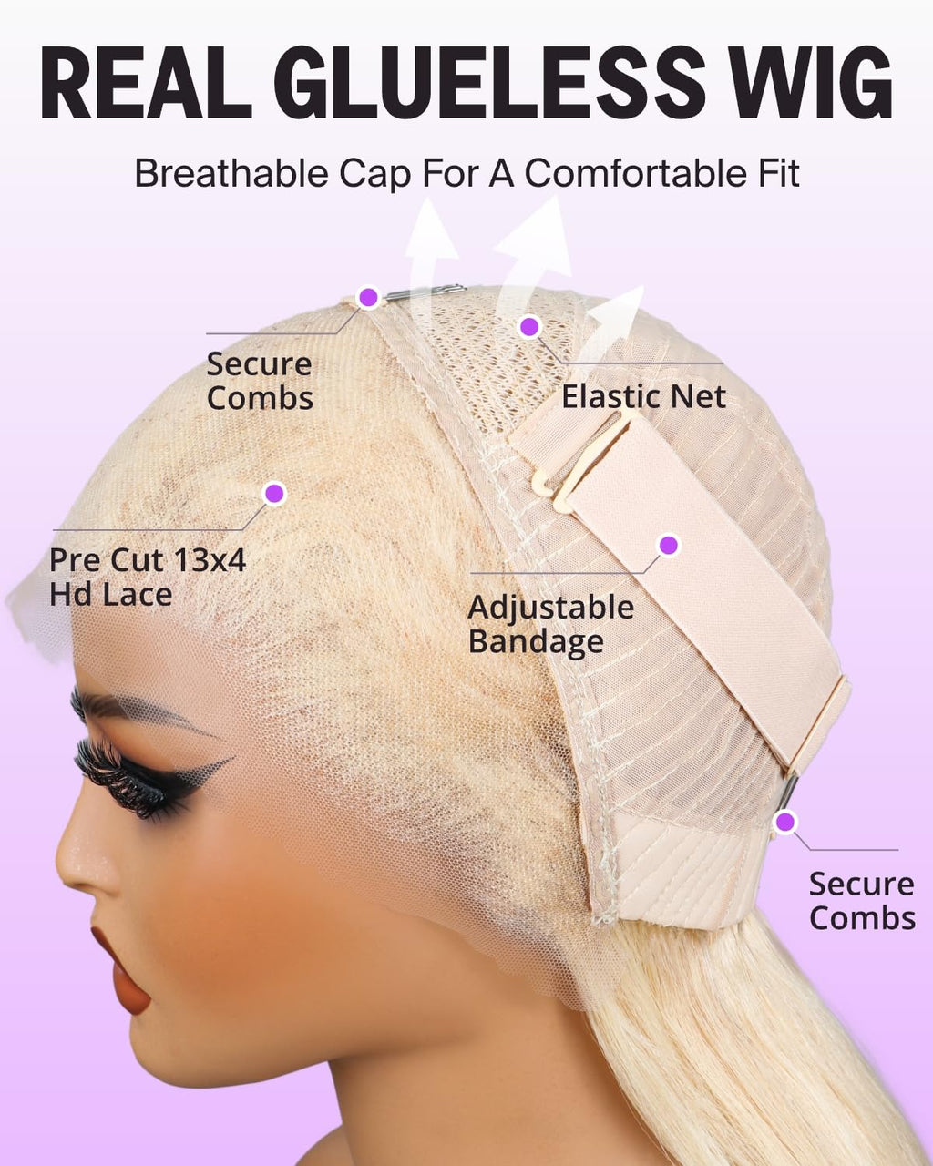 613 Blonde 6x5 Pre-Cut Glueless Wig