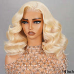 613 Blonde 6x5 Pre-cut Short Bob Wavy Glueless Wig
