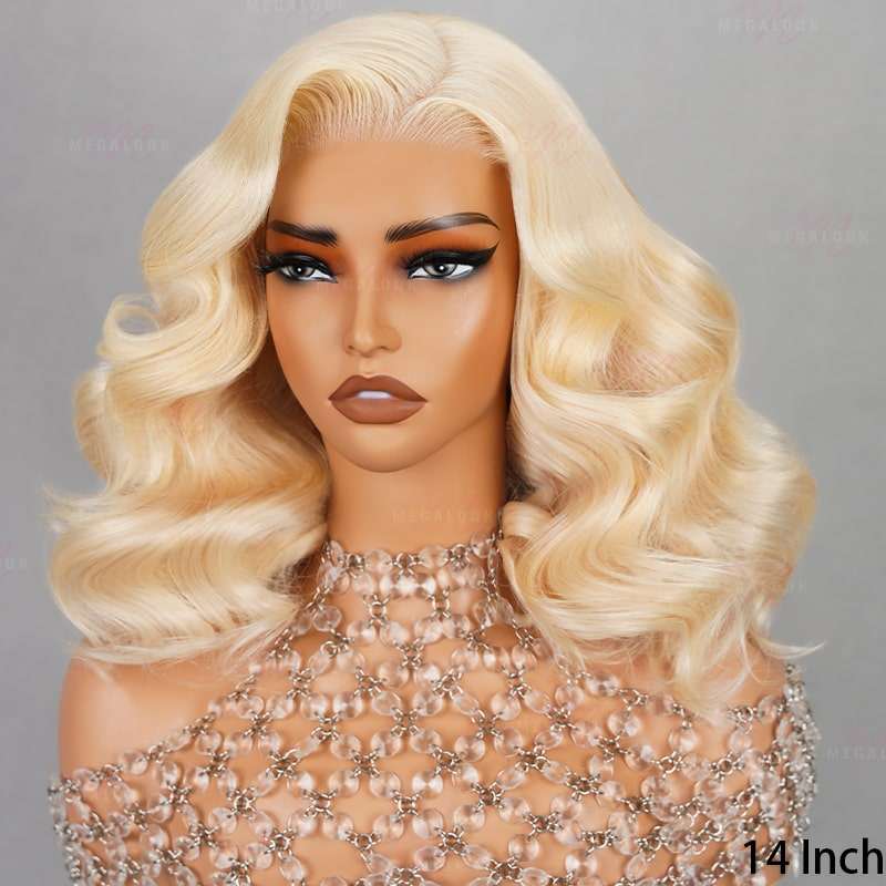 613 Blonde 6x5 Pre-cut Short Bob Wavy Glueless Wig