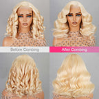 613 Blonde 6x5 Pre-cut Short Bob Wavy Glueless Wig