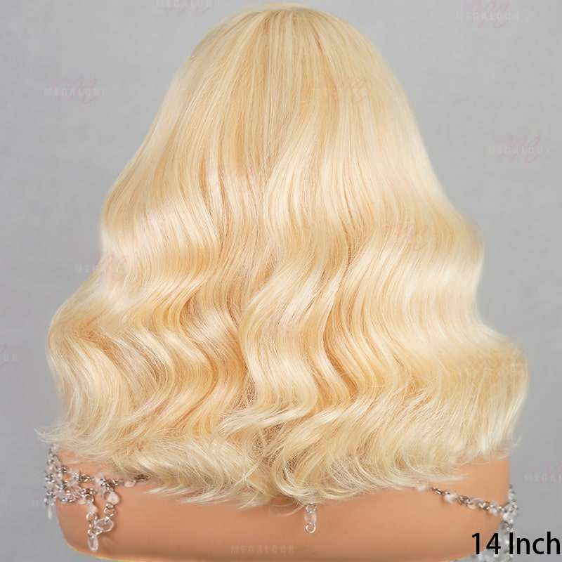 613 Blonde 6x5 Pre-cut Short Bob Wavy Glueless Wig
