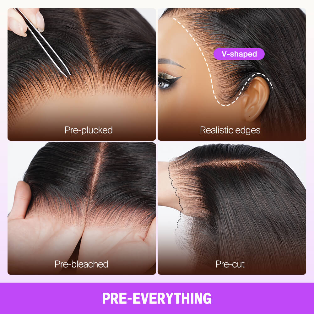 13x4 Lace Frontal Invisible Knots Glueless Straight Hair Wig